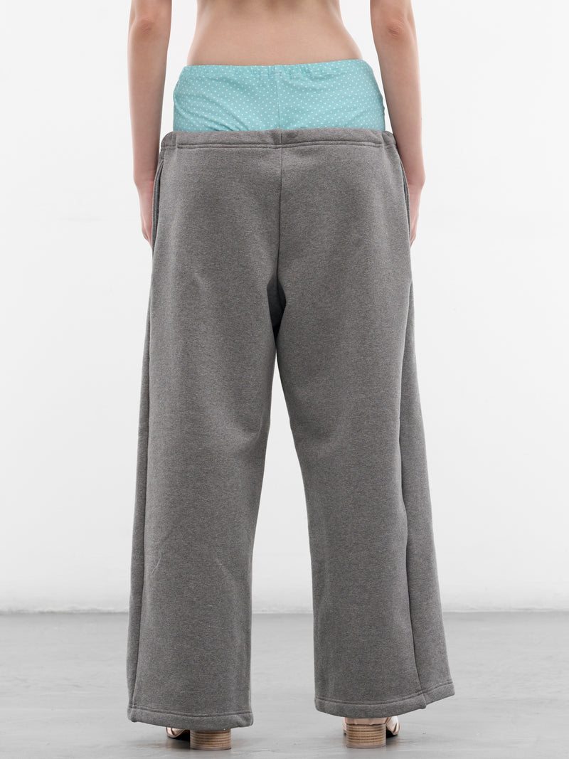 Gray Layered Waistband Birthday Sweatpants (AN002PT26SSWHT-GRAY)