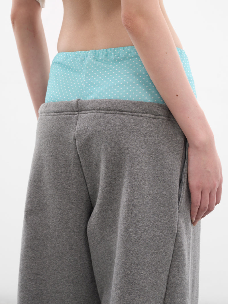 Gray Layered Waistband Birthday Sweatpants (AN002PT26SSWHT-GRAY)