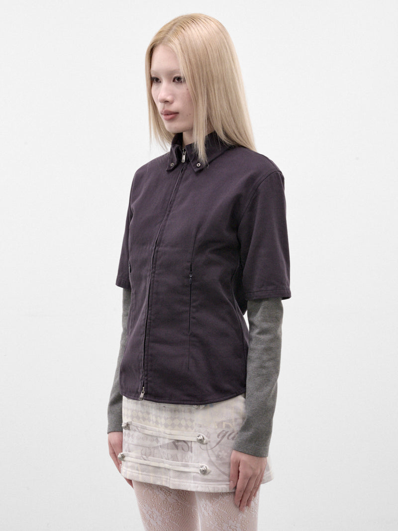Purple Double Layered Shirt (AN006TP26AWPGR-PURPLE-GRAY)