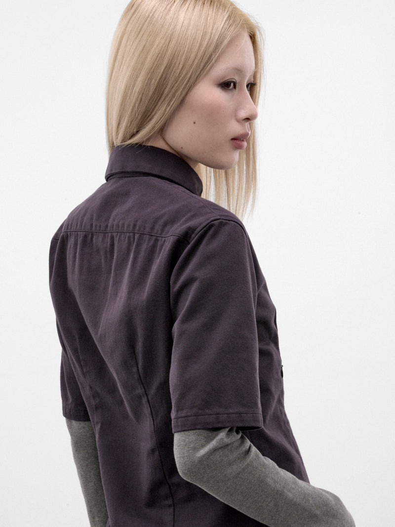 Purple Double Layered Shirt (AN006TP26AWPGR-PURPLE-GRAY)