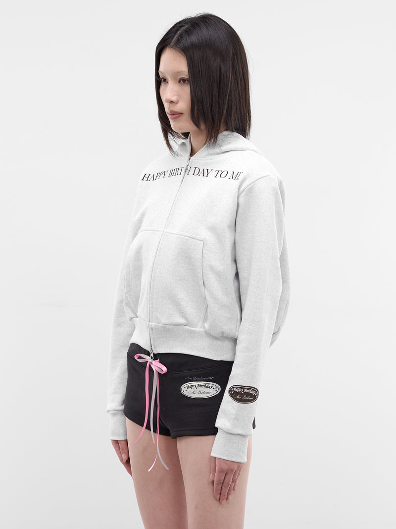 White Happy Birthday Zip Hoodie (AN008TP26SSWMX-WHITE-MIX)