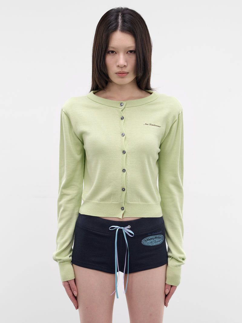 Mint Cotton-Silk Shoulder Cardigan (AN009TP26SSMNT-MINT)