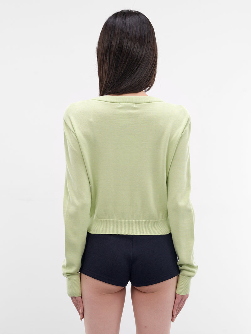 Mint Cotton-Silk Shoulder Cardigan (AN009TP26SSMNT-MINT)