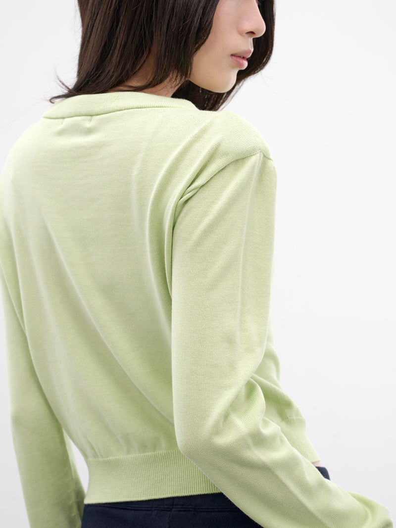 Mint Cotton-Silk Shoulder Cardigan (AN009TP26SSMNT-MINT)