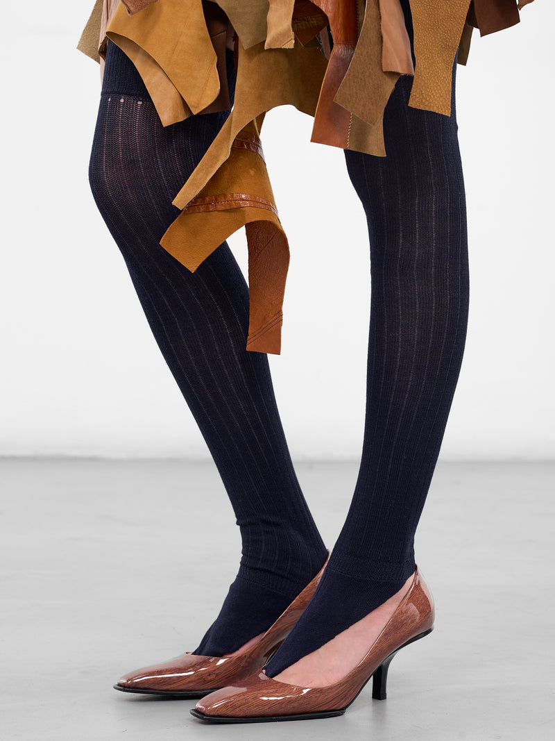 Navy Annouck Thong Thigh Socks (ANNOUCK-NAVY)