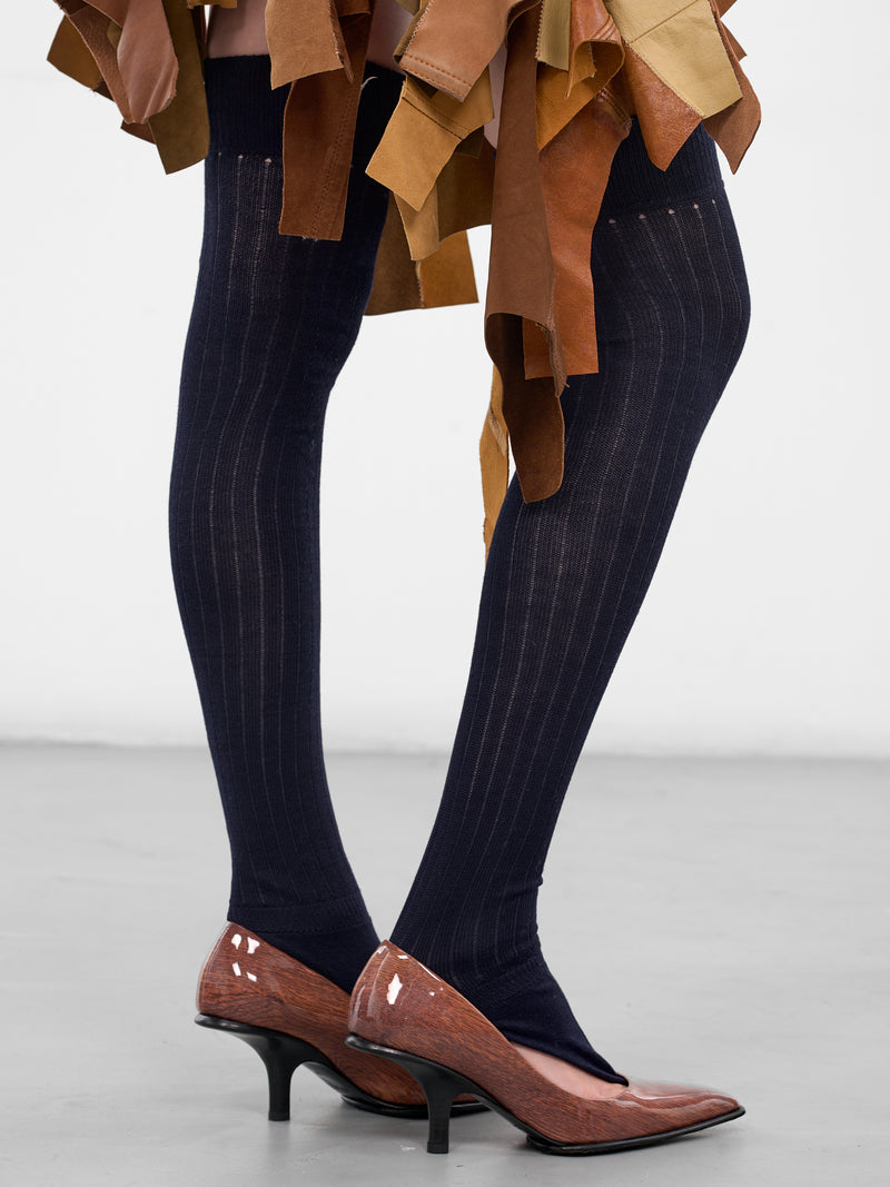 Navy Annouck Thong Thigh Socks (ANNOUCK-NAVY)
