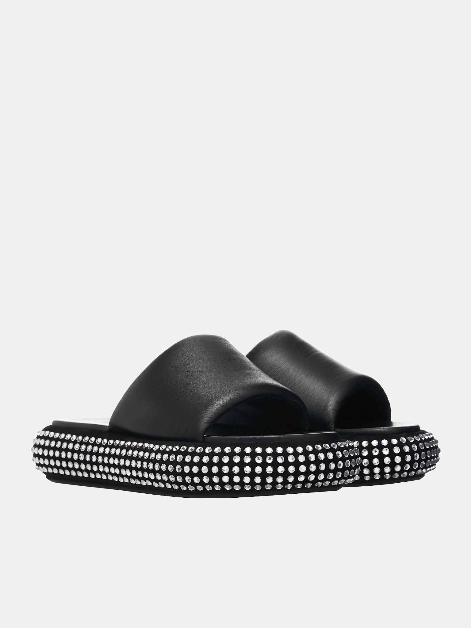 Crystal Bumper Platform Sandals (ANW40211A-999-BLACK-CRYSTAL)