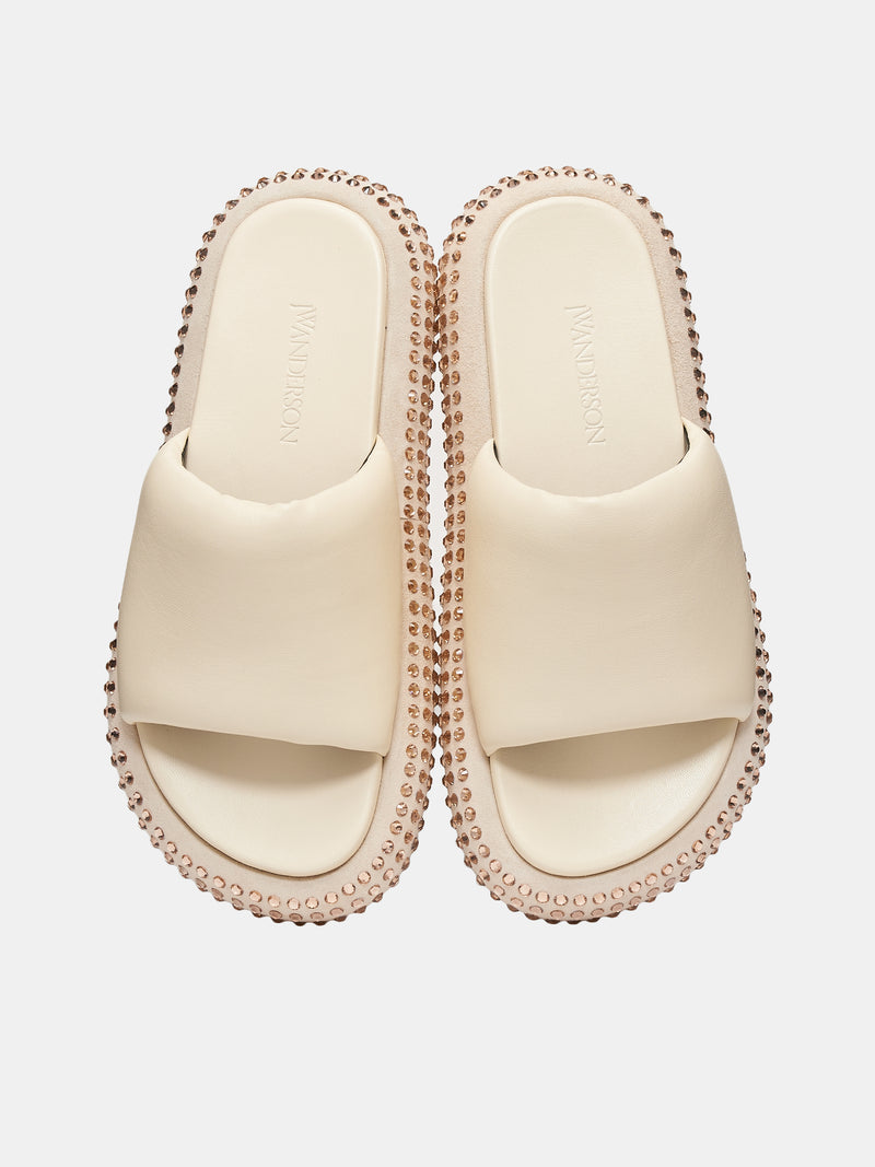 Crystal Bumper Platform Sandals (ANW40211A-BEIGE)