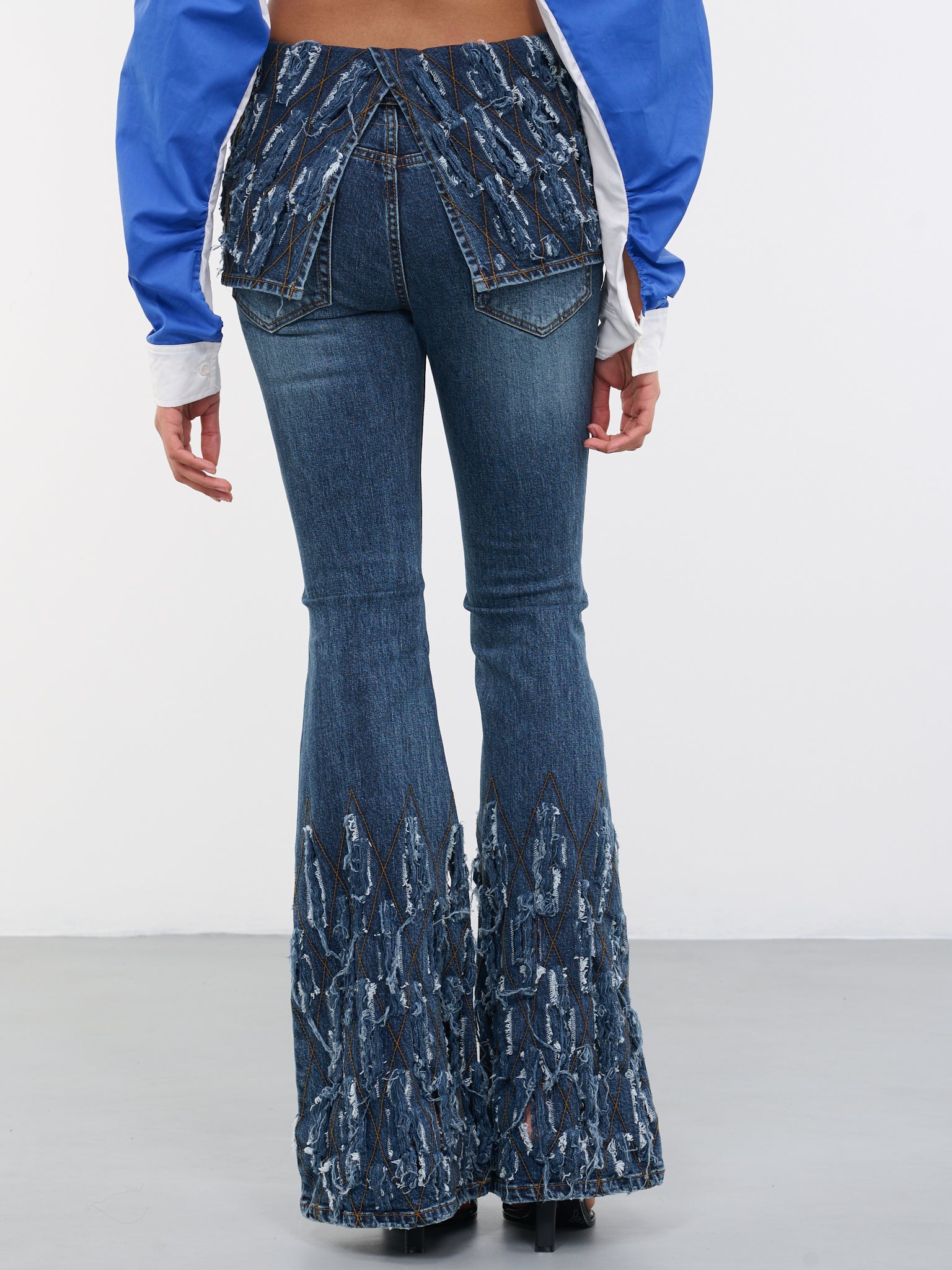 Destroyed Bustier Jeans (APA642W-BLUE)