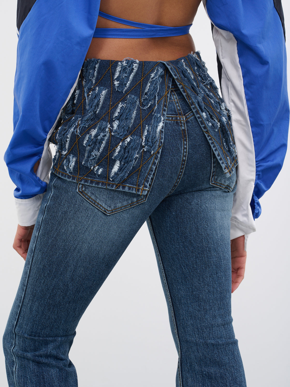 Destroyed Bustier Jeans (APA642W-BLUE)