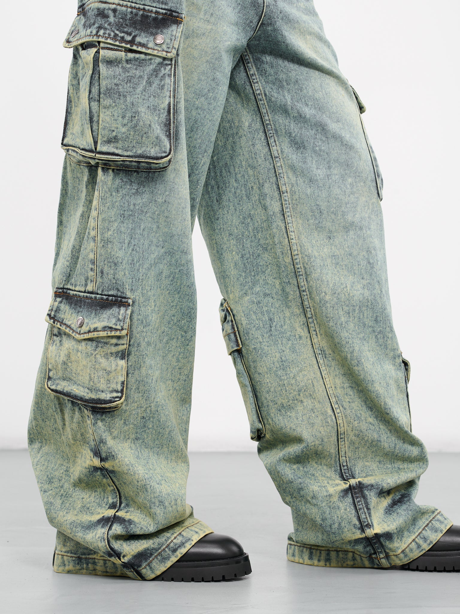 Simiz Denim Cargo Jeans (APA721WL-COATED-YELLOW)