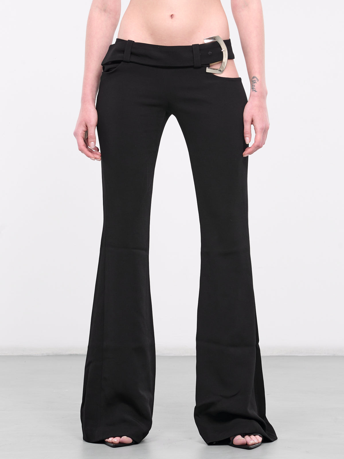Anqa Belted Trousers (AQBRCY08-BLACK-SILVER)