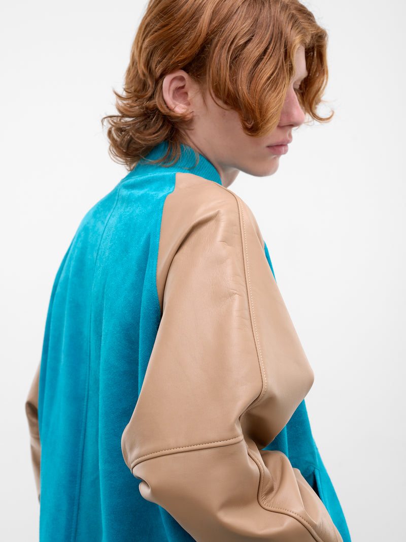 Two-Tone Leather Award Jacket (ARJ2563-PALM-SURF)