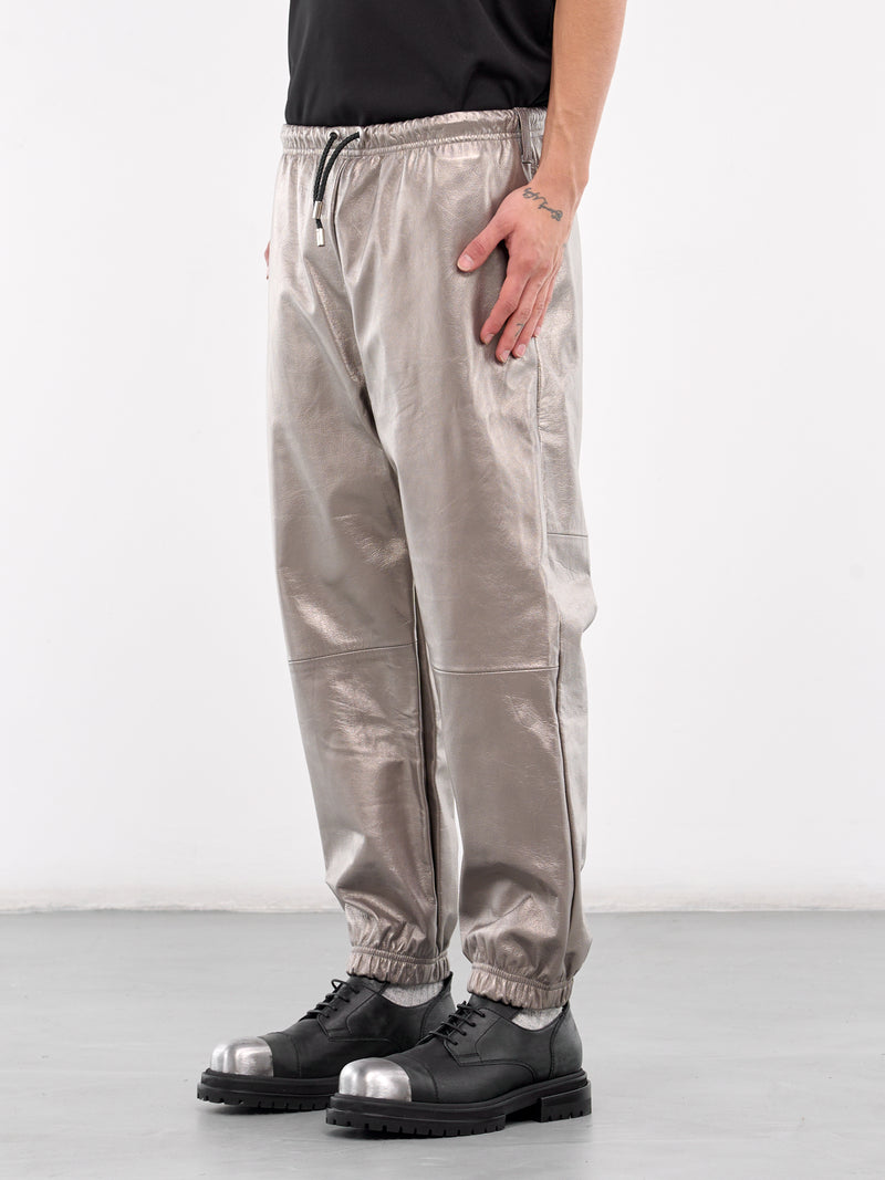 A LEATHER 40th Exclusive Silver Leather Trousers | H.Lorenzo - side