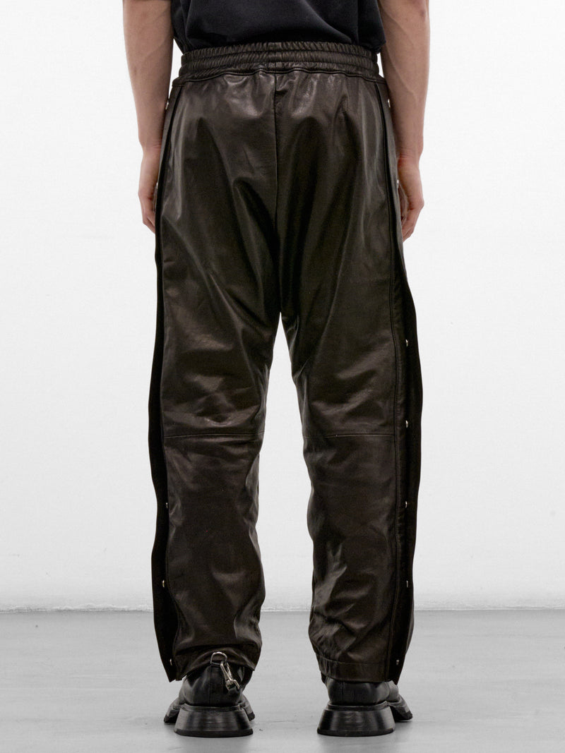Black Leather Basketball Snap-Off Pants (ARP2658-BLACK-LUXE)