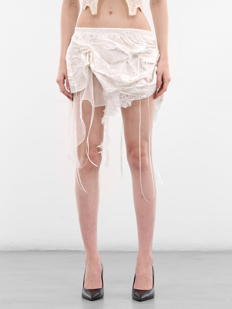 Arrow Of Carnation Silk Skirt (ARROW-OF-CARNATION-SKIRT-WHITE)