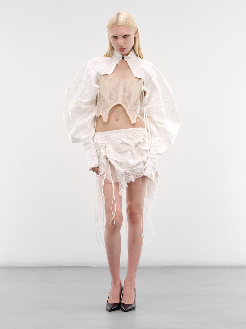 Arrow Of Carnation Silk Skirt (ARROW-OF-CARNATION-SKIRT-WHITE)