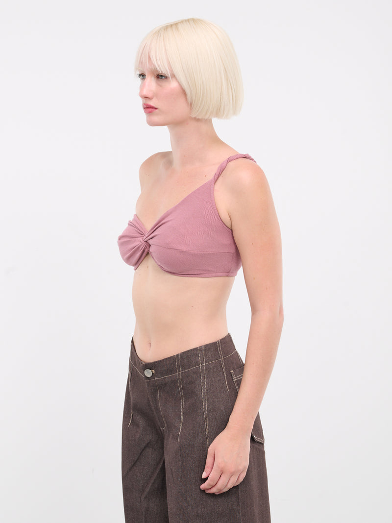 Knotted Jersey Top (AS05R1PU420-RED-VIOLET)