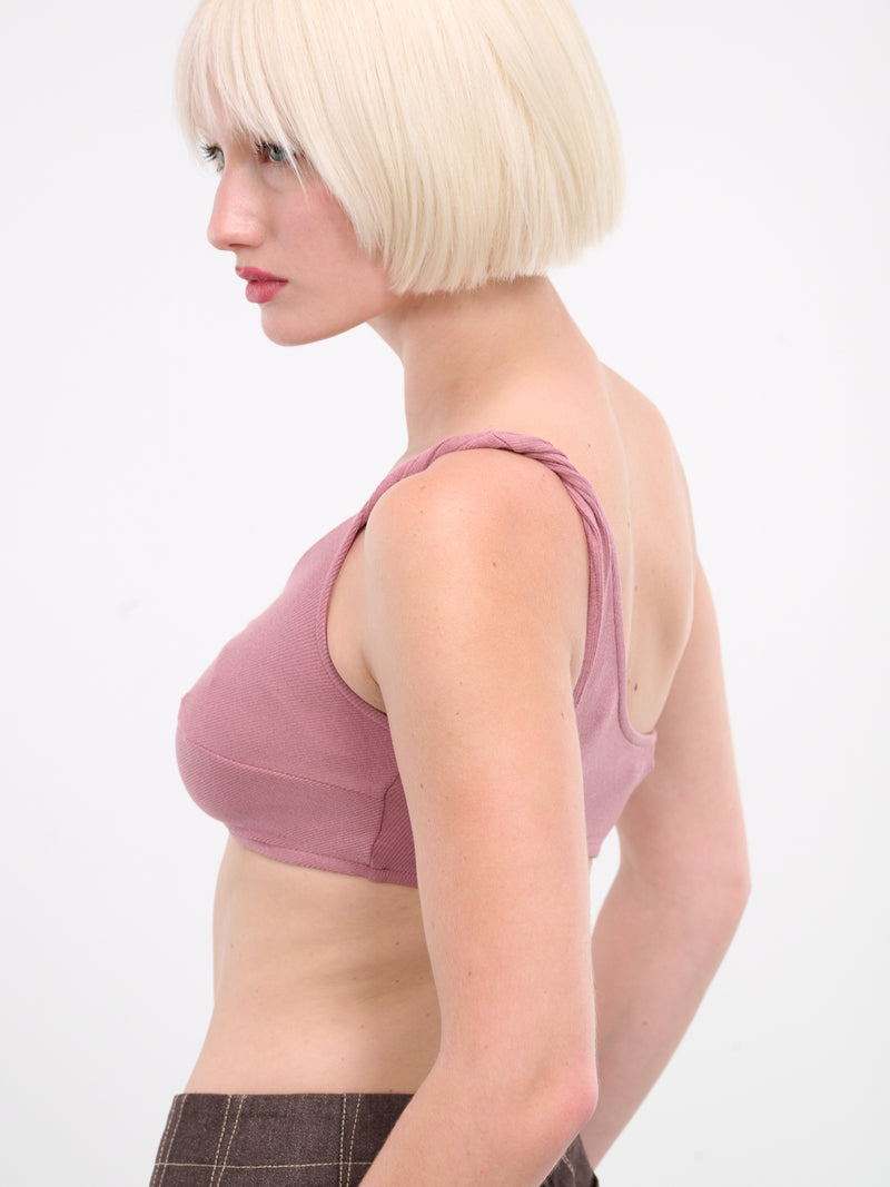 Knotted Jersey Top (AS05R1PU420-RED-VIOLET)