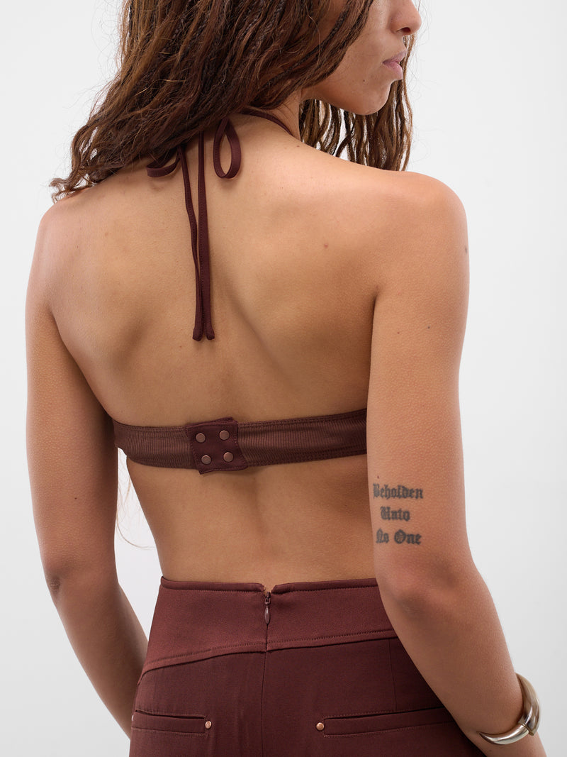 Burgundy Paneled Bustier Top (AS05T1BR450-REDDISH-BROWN)