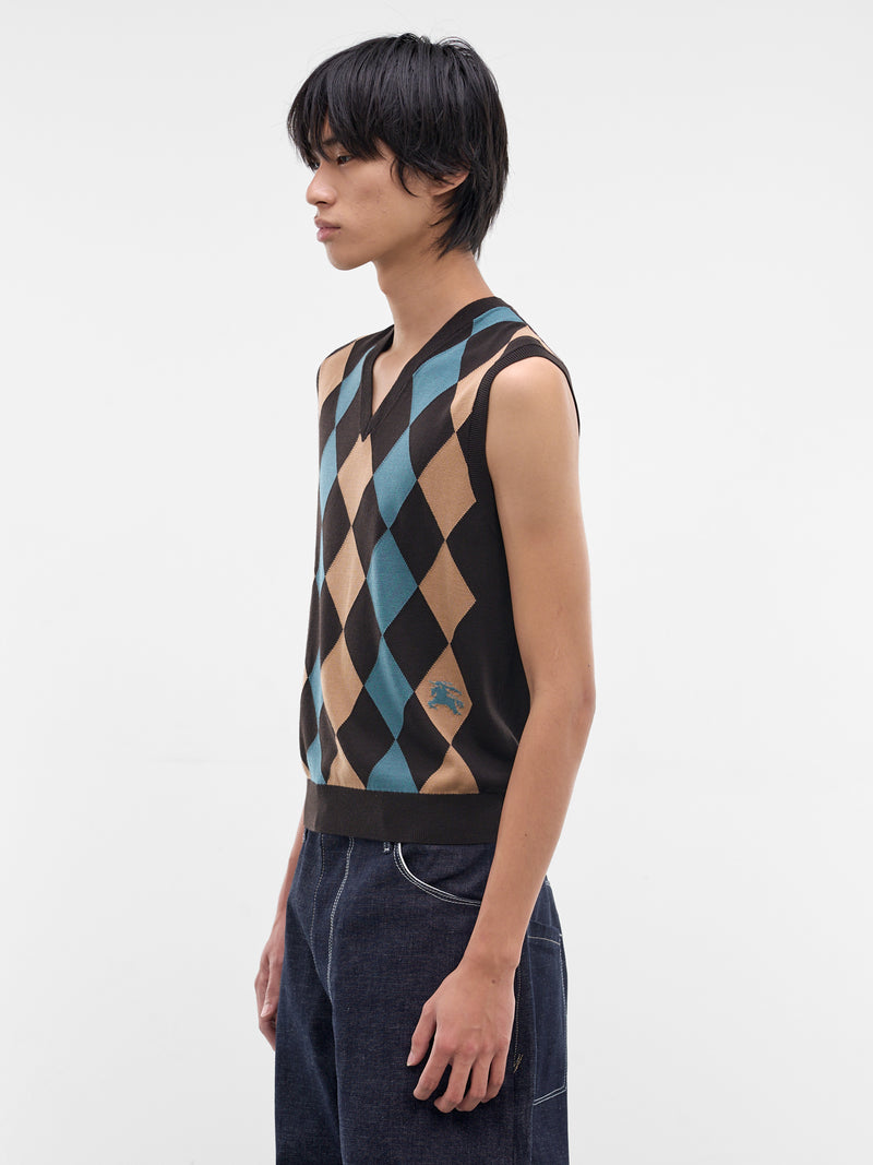 Argyle Wool Sweater Vest (ASH-ARG-CHARRED-BROWN)