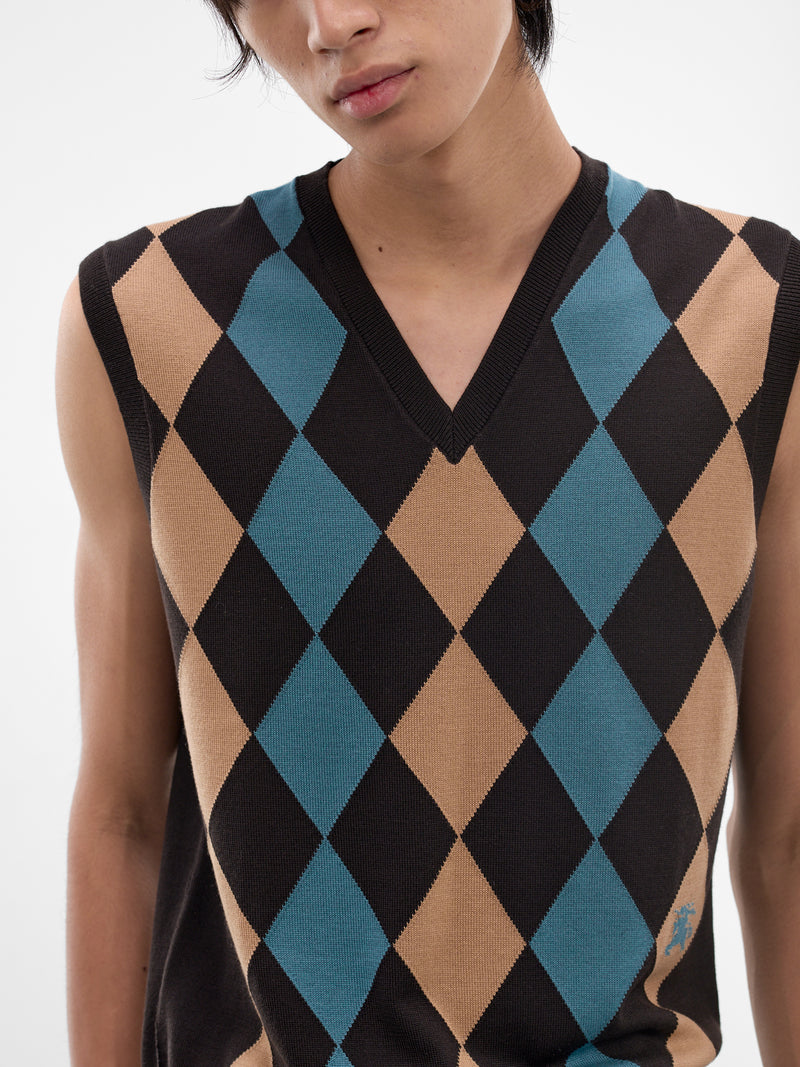 Argyle Wool Sweater Vest (ASH-ARG-CHARRED-BROWN)