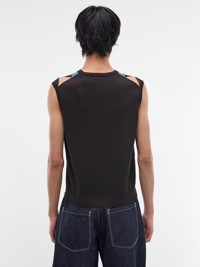 Argyle Wool Sweater Vest (ASH-ARG-CHARRED-BROWN)