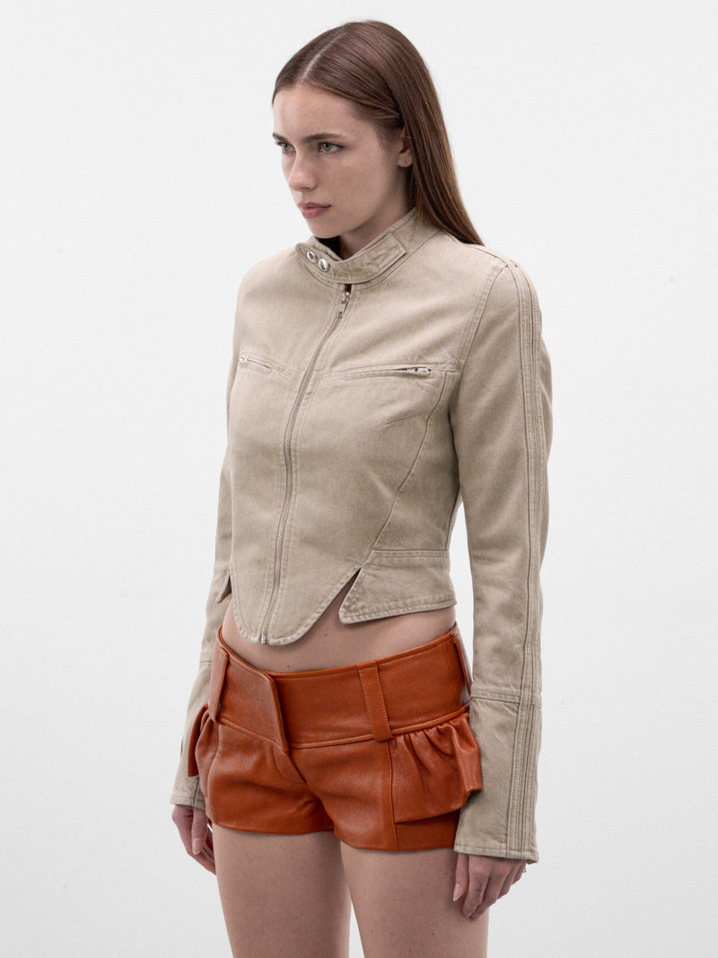 Sand Cropped Denim Jacket (ASTCJ0SA-SAND)
