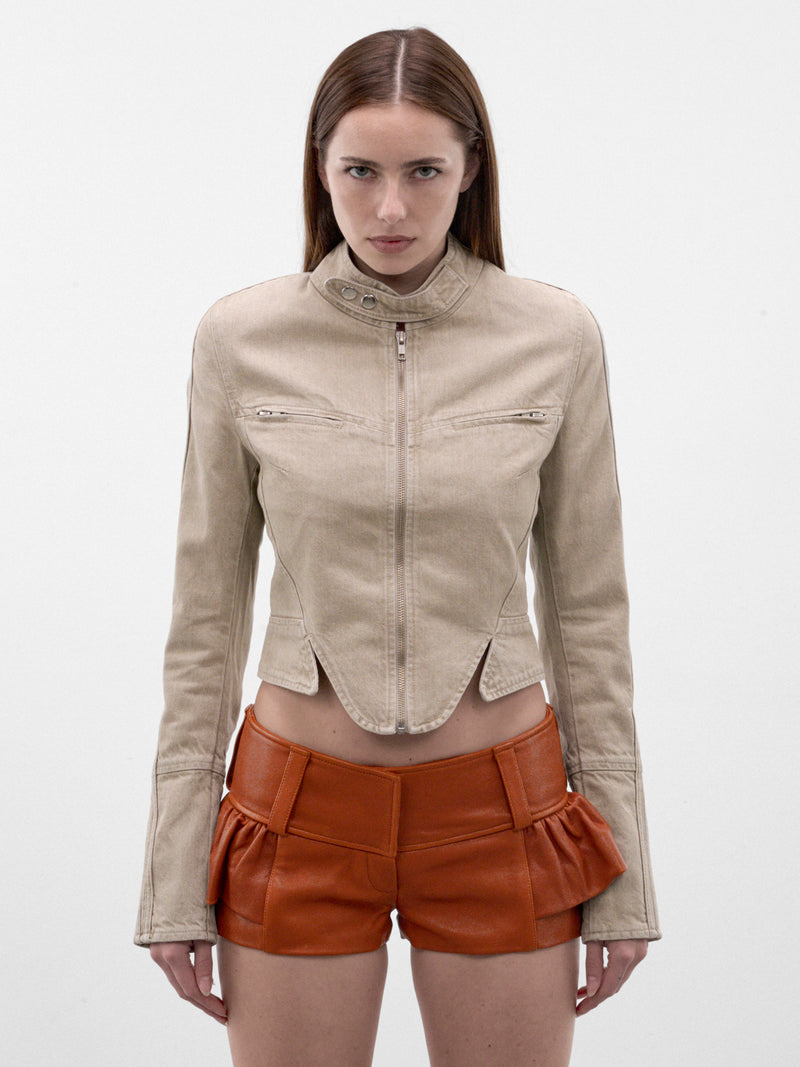 Sand Cropped Denim Jacket (ASTCJ0SA-SAND)