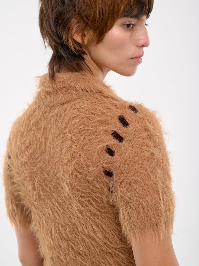 Bear Knit Polo Top (ATB1186W-BROWN)