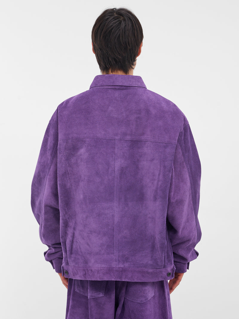 Purple Suede Oversized Trucker Jacket (AUJ2550-PURPLE-SUEDE)