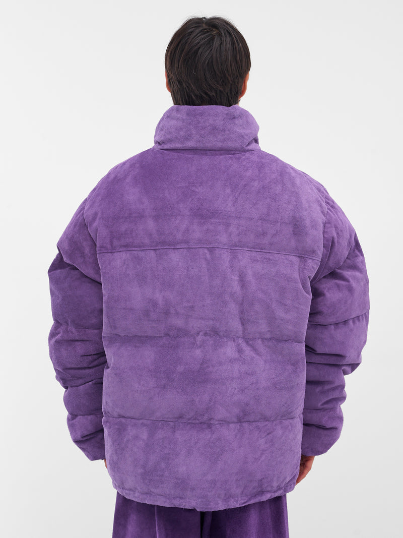 Purple Suede Down Puffer Jacket (AUJ2552-PURPLE-SUEDE)