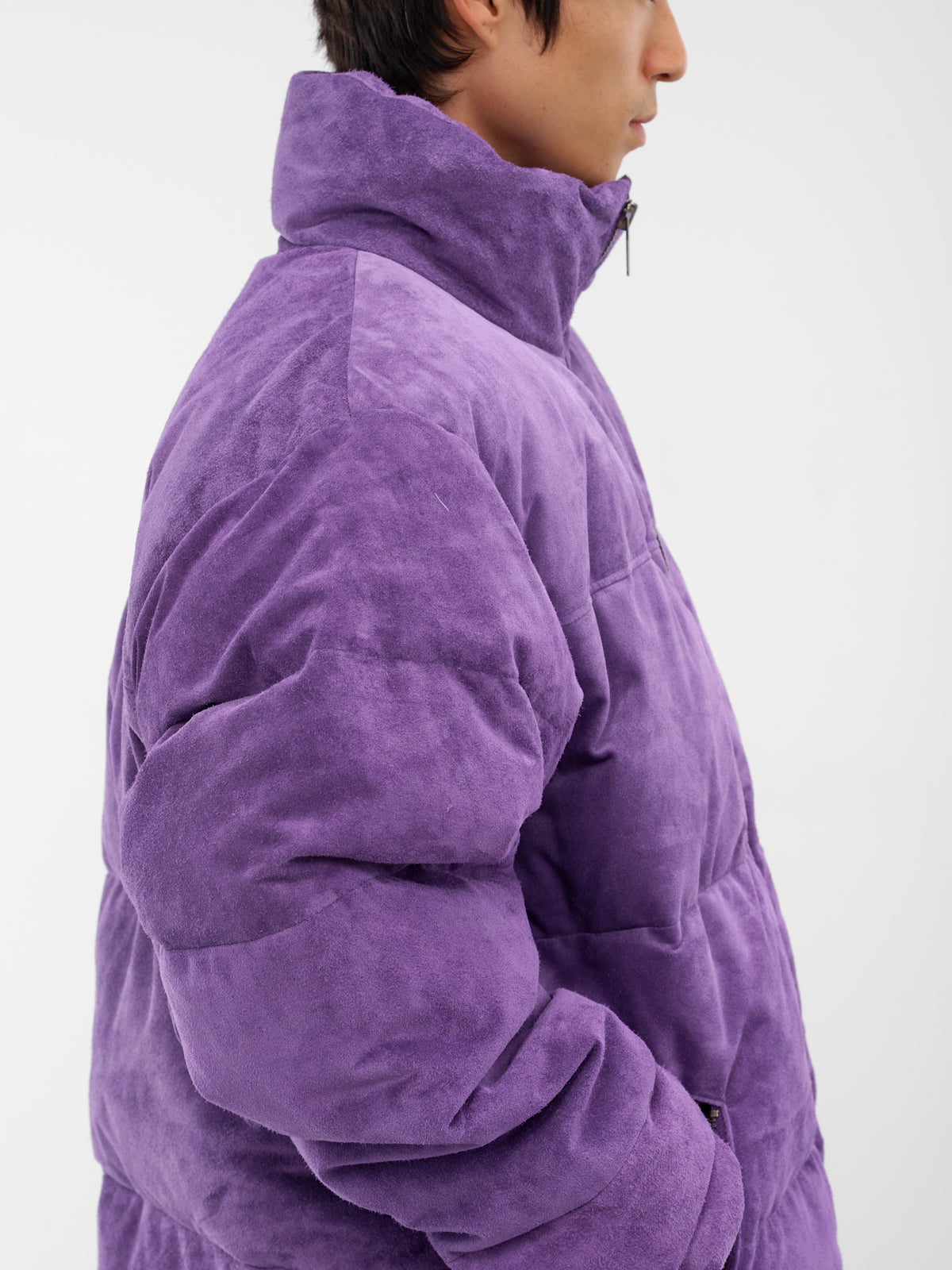 Purple Suede Down Puffer Jacket (AUJ2552-PURPLE-SUEDE)