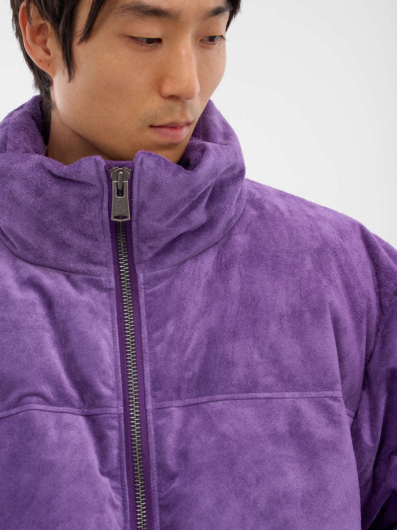 Purple Suede Down Puffer Jacket (AUJ2552-PURPLE-SUEDE)