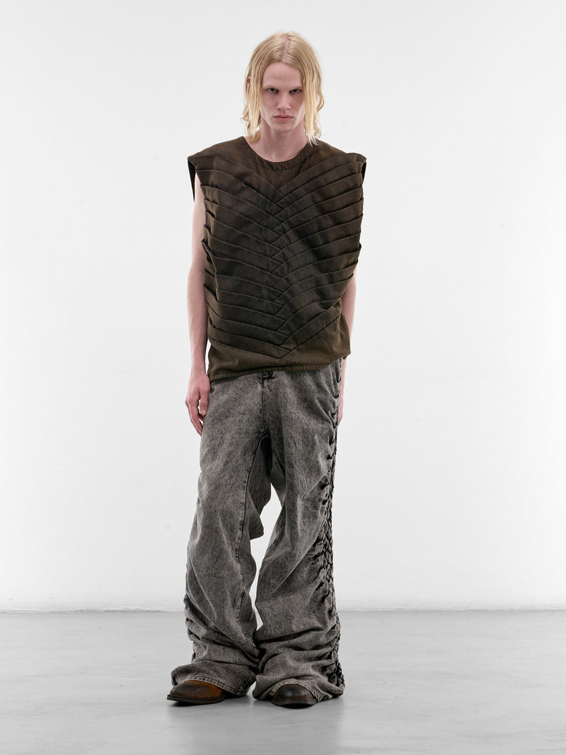 Faded Black Denim Aurora Pants (AURORA-PANTS-BEIGE-BLACK)