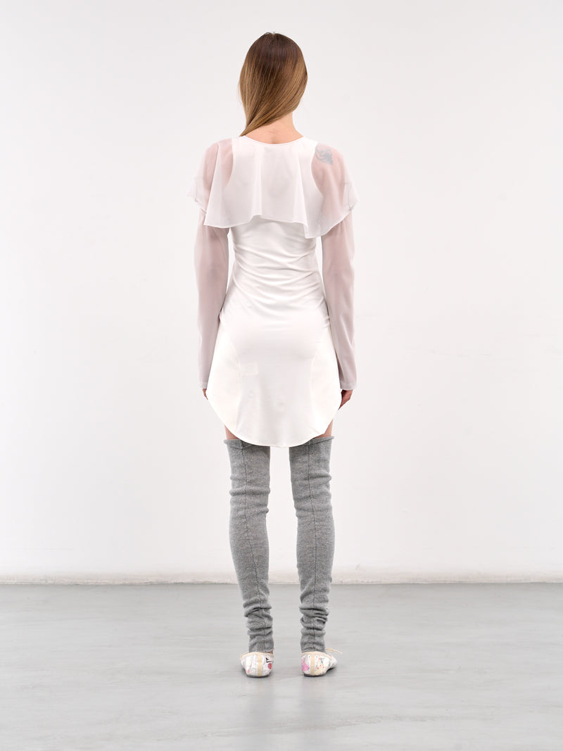 Long Sleeve Paneled Dress (AW014-WHITE)