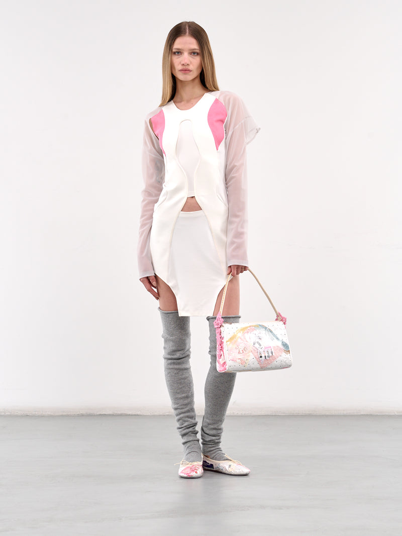 Long Sleeve Paneled Dress (AW014-WHITE)