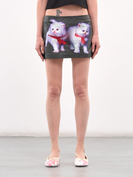 Kitten Graphic Mini Skirt (AW066-KITTEN)