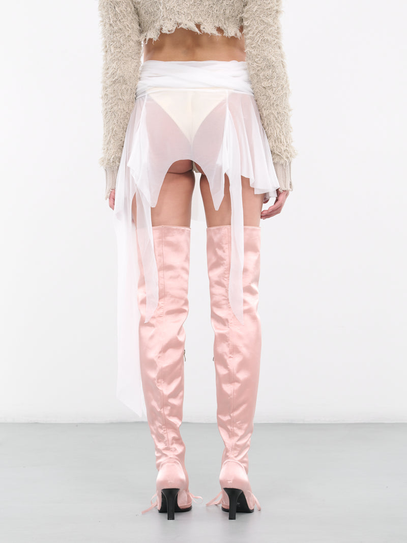 Lacing High Boots (AW23-HEEL-01-PK-PINK)