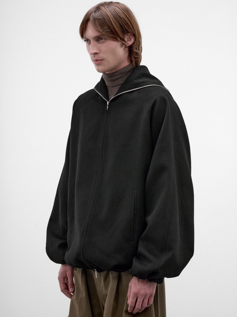 Black Half-Zip Hooded Jacket (AW26-003-04-BLACK)