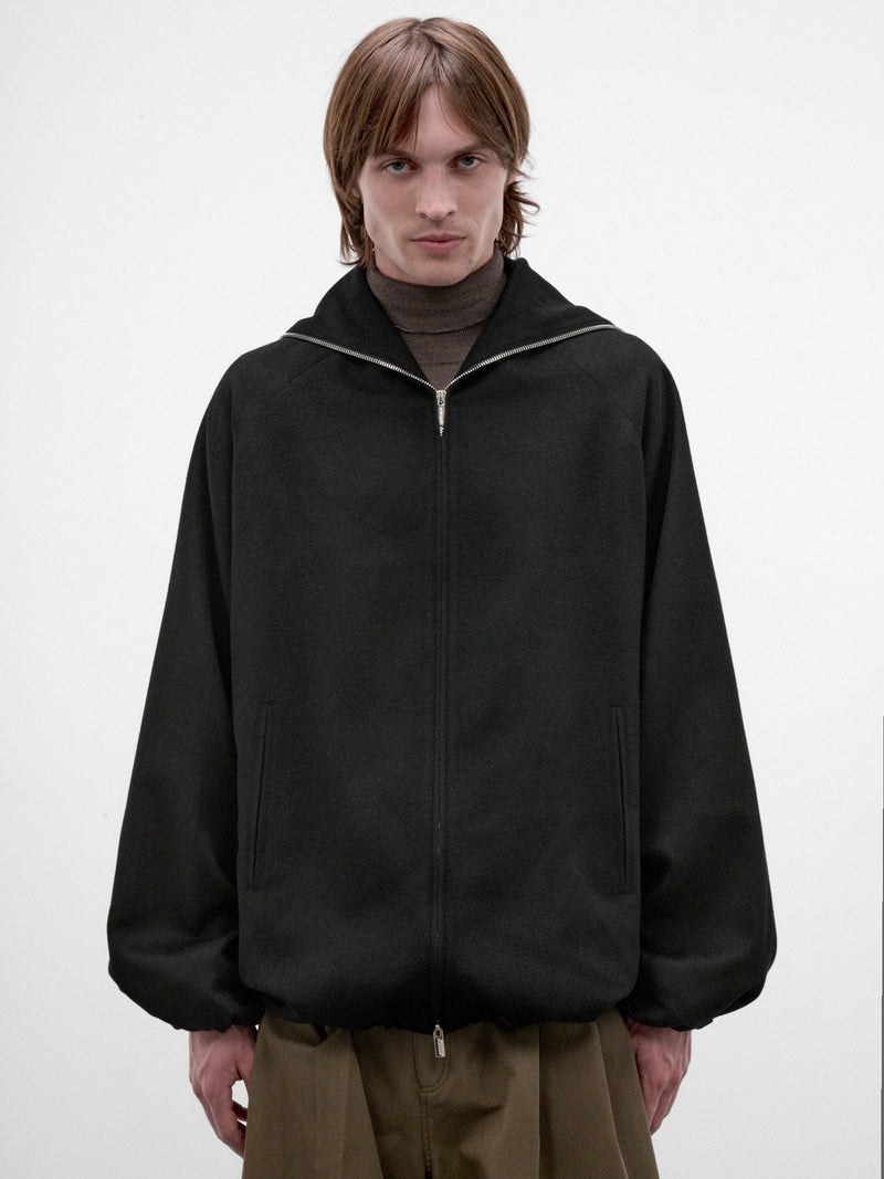 Black Half-Zip Hooded Jacket (AW26-003-04-BLACK)