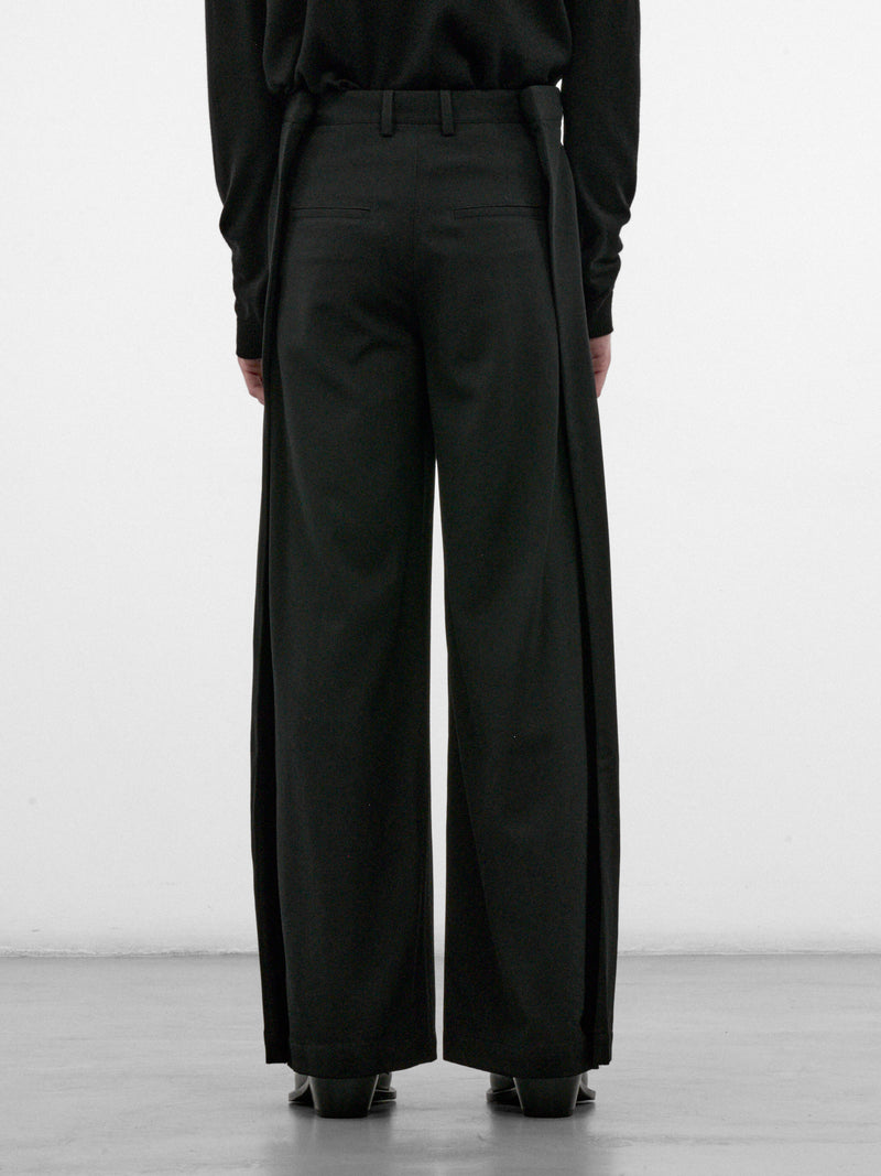 Black Pleated Wide Leg Trousers (AW26-008-13B-BLACK)