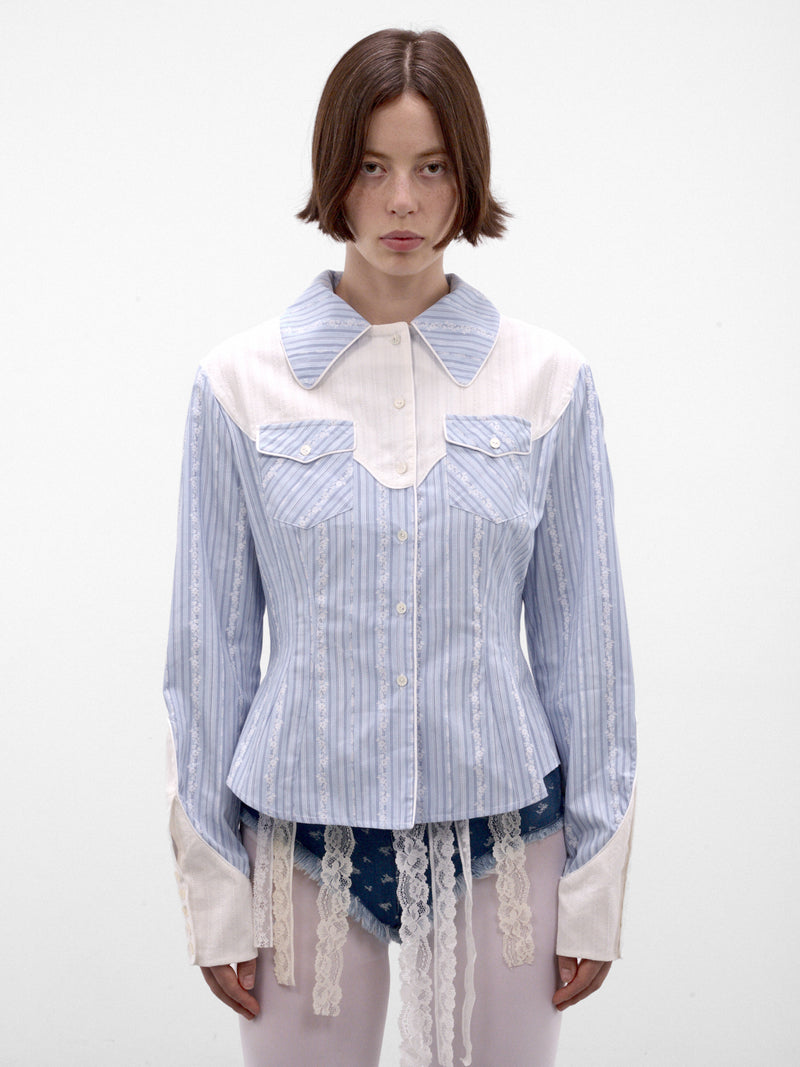 Blue Western Striped Shirt (AW2600BL03-SKY-BLUE)