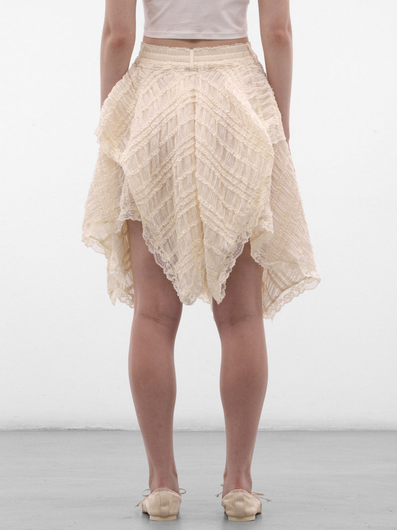 Ivory Asymmetric Layered Mini Skirt (AW2600SK03B-IVORY)