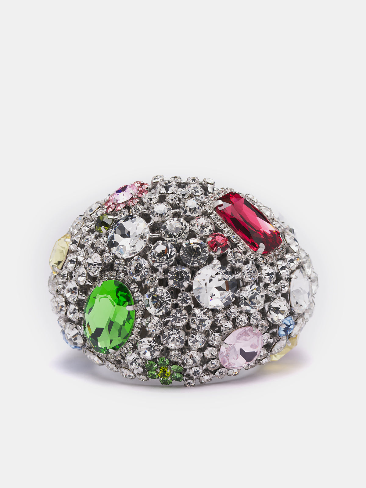 Crystal Gemstone Cluster Cuff Bracelet (AWJW0038OT01-MULTI)