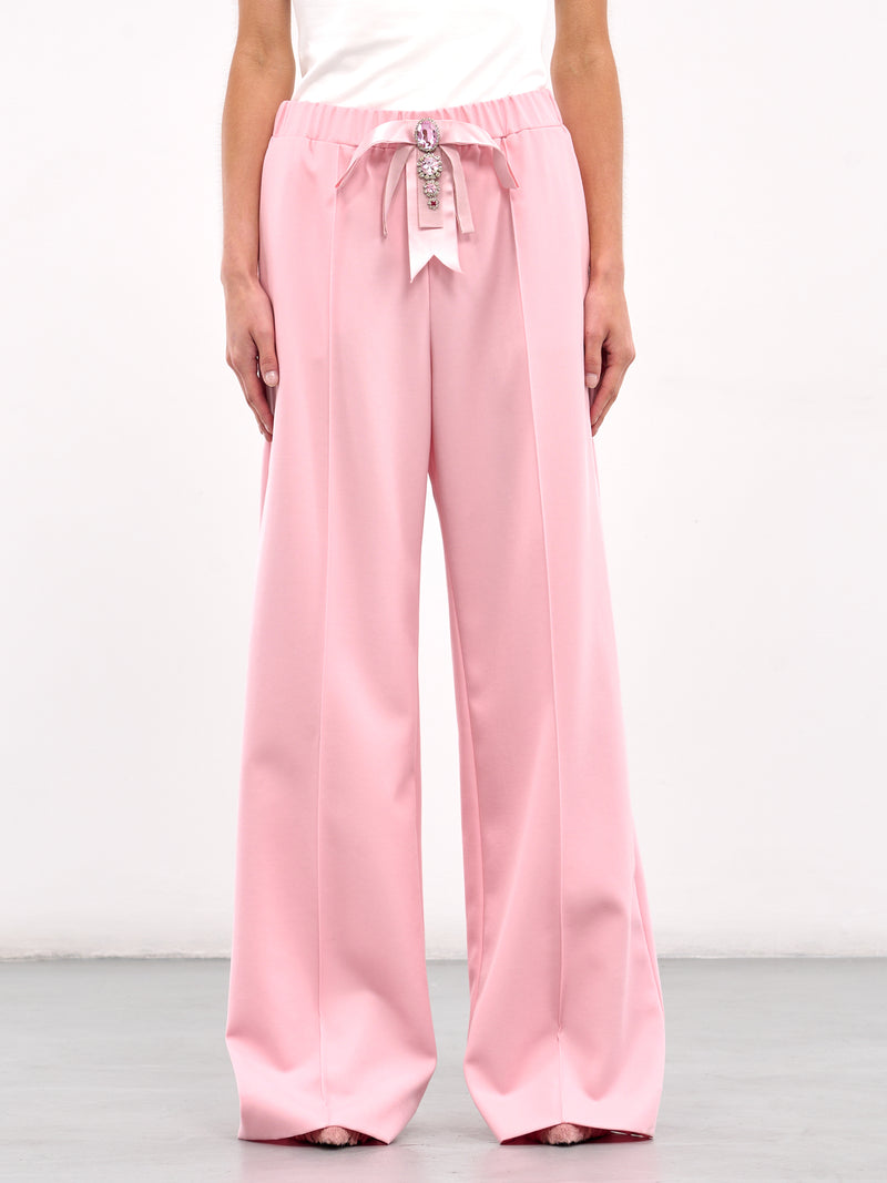Crystal Bow Wide Leg Trousers (AWPA0060FA01-PASTEL-PINK)