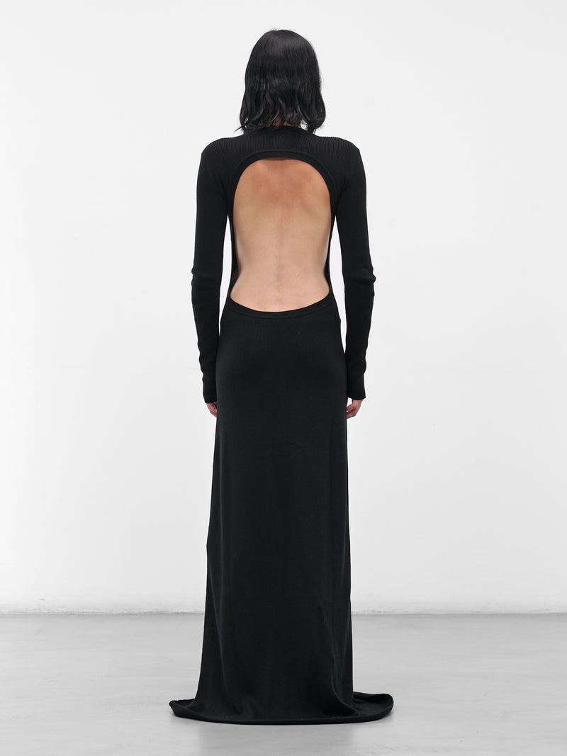 Black Eva Long Knit Dress (B0010259-FA049-BLACK)