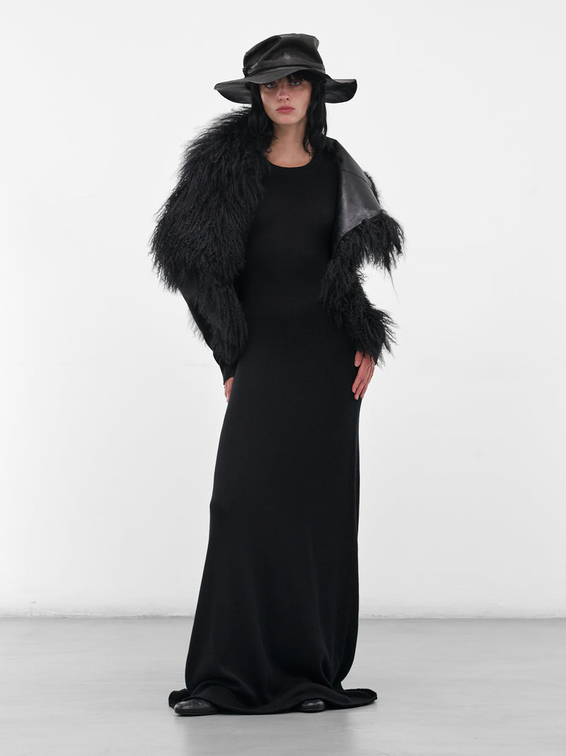 Black Eva Long Knit Dress (B0010259-FA049-BLACK)