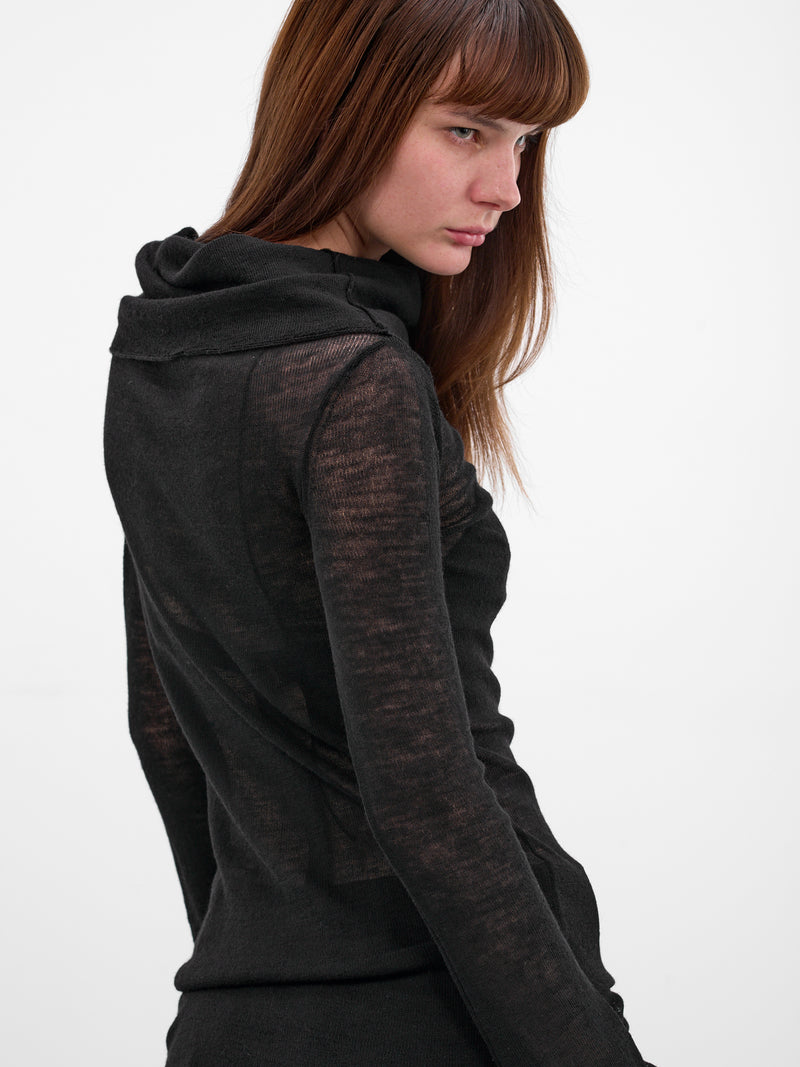 Tizziana Black Wool Knit Top (B0010916-FA050-BLACK)