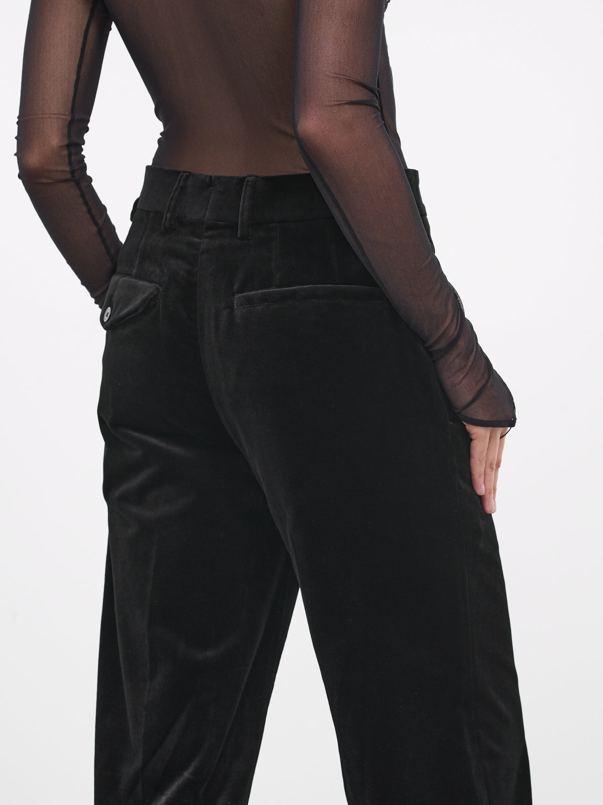 Maaike Flared Comfort Trousers (B0011423-FA351-099-BLACK)